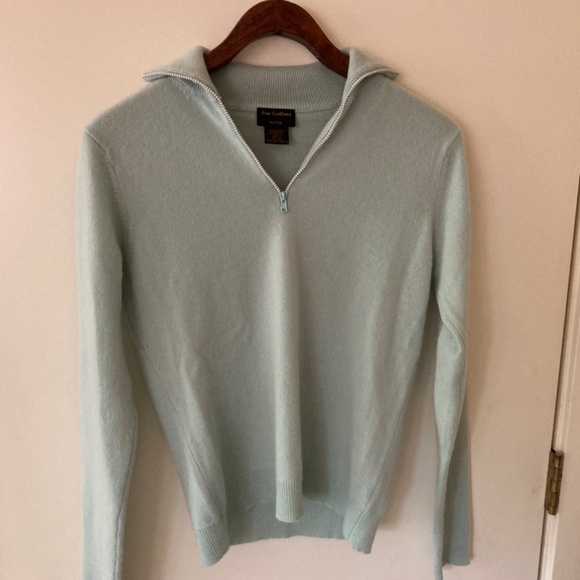 New Scotland 100% Cashmere Quarter Zip Sweater - Picture 11 of 12